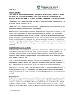 Terms of Use - The Adirondack Trust Company
