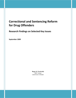 Correctional and Sentencing Reform for Drug Offenders