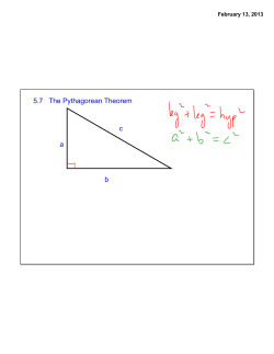 c 5.7 The Pythagorean Theorem