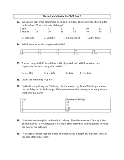 Musical Math Review for CRCT Part 2 33. Lei`s coach kept track of