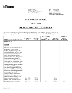 fair wage schedule 2013 - 2016 heavy construction