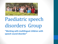 Paediatric speech disorders Group