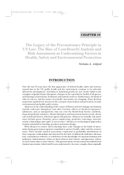 The Legacy of the Precautionary Principle in US Law