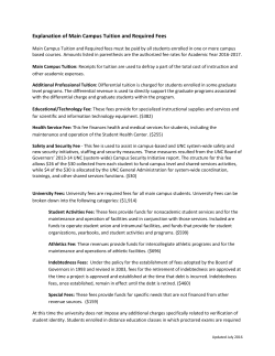 Explanation of Main Campus Tuition and Required Fees