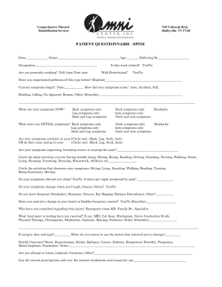 Patient Questionnaire-Spine and Neck