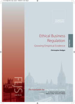 Ethical Business Regulation: Growing Empirical Evidence