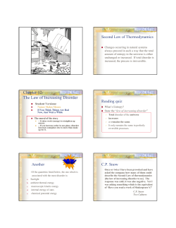 Chapter 12- The Law of Increasing Disorder