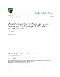 Outside Groups in the New Campaign Finance Environment: The