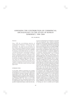assessing the contribution of commercial archaeology to the study of