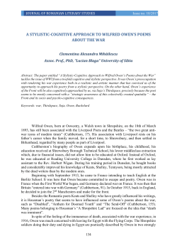 a stylistic-cognitive approach to wilfred owen`s poems about the war