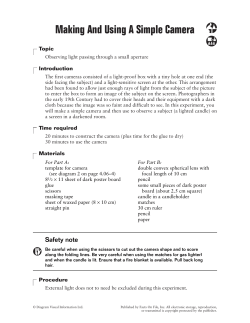 Making And Using A Simple Camera