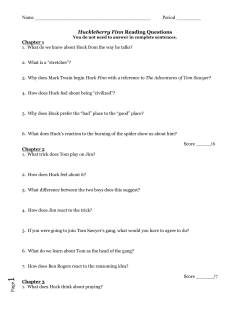 Page Huckleberry Finn Reading Questions