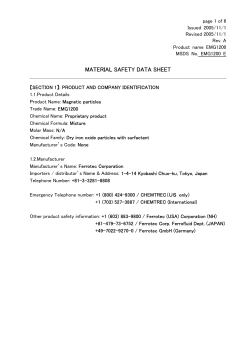 MATERIAL SAFETY DATA SHEET