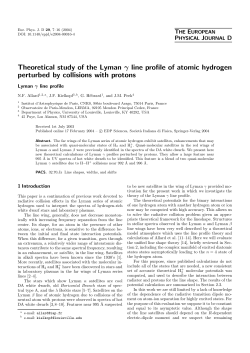 Theoretical study of the Lyman &gamma; line profile of atomic hydrogen