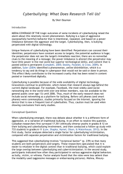 Cyberbullying: What Does Research Tell Us?