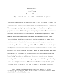 Plantinga`s `Defeat`