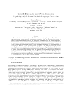 Towards Personality-Based User Adaptation