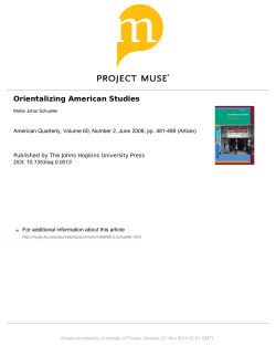 Orientalizing American Studies
