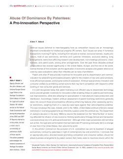 Abuse of Dominance by Patentees: A Pro