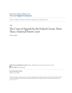 The Court of Appeals for the Federal Circuit: More Than a National