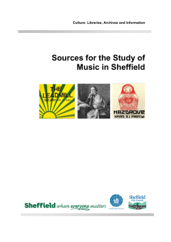 A research guide to sources for the study of