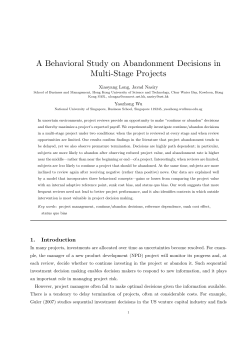 A Behavioral Study on Abandonment Decisions in Multi