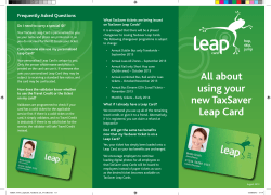 All about using your new TaxSaver Leap Card
