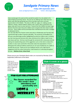 Sandgate Primary News - Sandgate Primary School