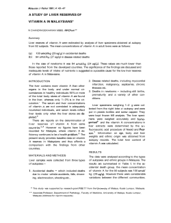a study of liver reserves of vitamin a in malaysians