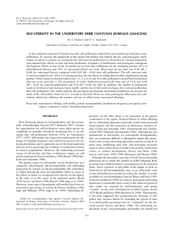 self-sterility in the understory herb clintonia