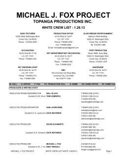 Michael J Fox Project - Crew List - 012813