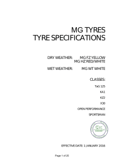 2016 MG tyres specifications