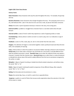English 2202: Short Story Review Literary Terms Static Characters