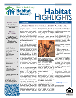Spring Newsletter 2014