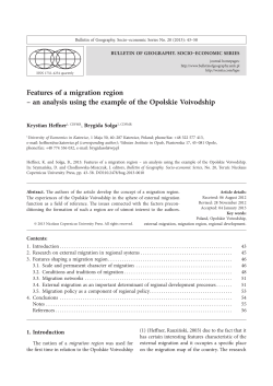 features of a migration region &ndash; an analysis using the example of the