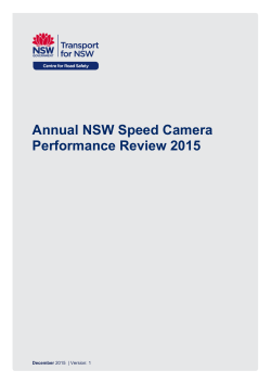 Annual review of speed cameras - Centre for Road Safety