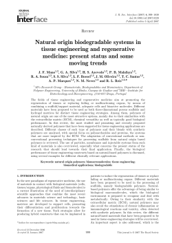 Natural origin biodegradable systems in tissue engineering and