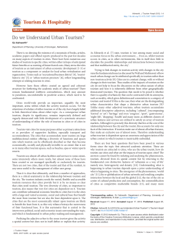 Do we Understand Urban Tourism?