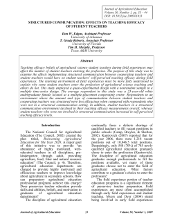 STRUCTURED COMMUNICATION: EFFECTS ON TEACHING