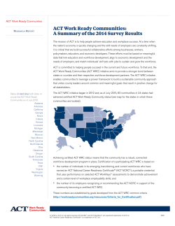 A Summary of the 2014 Survey Results