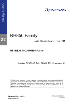 RH850 Family Code Flash Library Type T01 User`s Manual