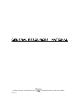 general resources - national