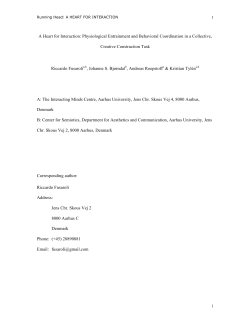 A Heart for Interaction: Physiological Entrainment and Behavioral