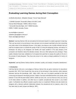 Evaluating Learning Games during their Conception