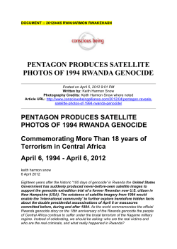 PENTAGON PRODUCES SATELLITE PHOTOS OF 1994 RWANDA
