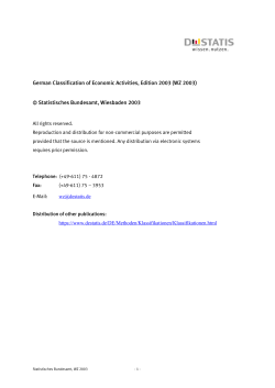 German Classification of Economic Activities, Edition 2003 (WZ