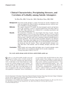 Clinical Characteristics, Precipitating Stressors, and Correlates of