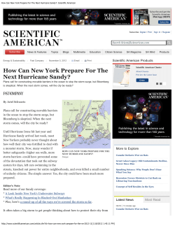 How Can New York Prepare For The Next Hurricane Sandy