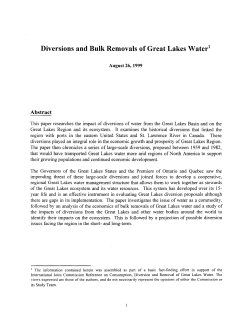 Diversions and Bulk Removals of Great Lakes Water`