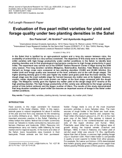 Selection of forage millet varieties for the Sahel